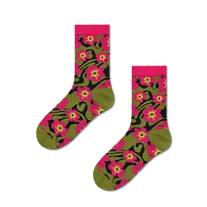 dark pink arielle crew sock