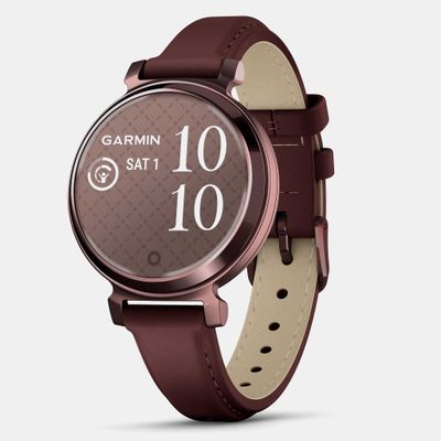 garmin lily 2 leather band heart rate monitors classic dark bronze with mulberry leather band