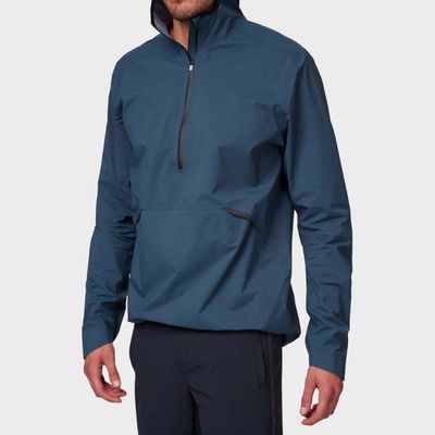 on waterproof anorak men running apparel navy