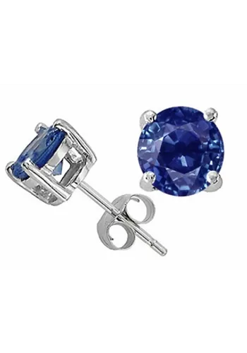 tommaso design round 5mm genuine sapphire earrings studs