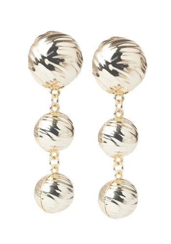 14k gold plated textured drop earrings