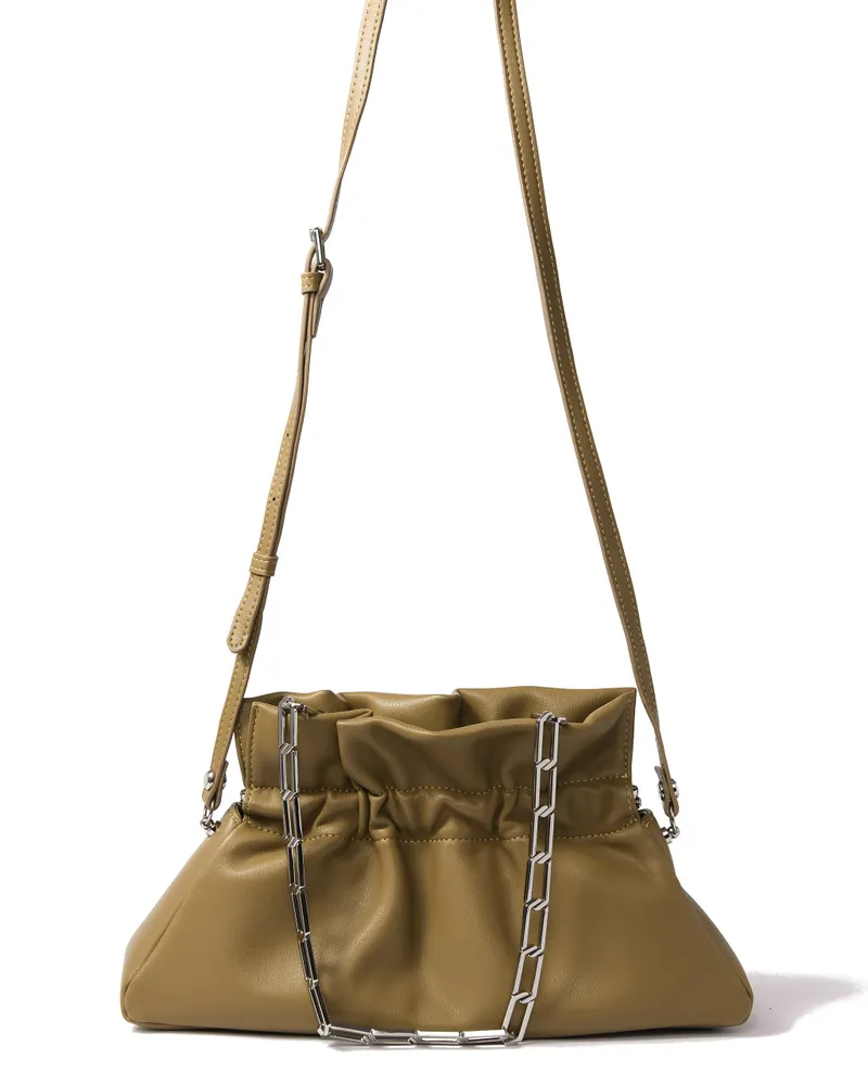 mila bag in smooth leather mustard green